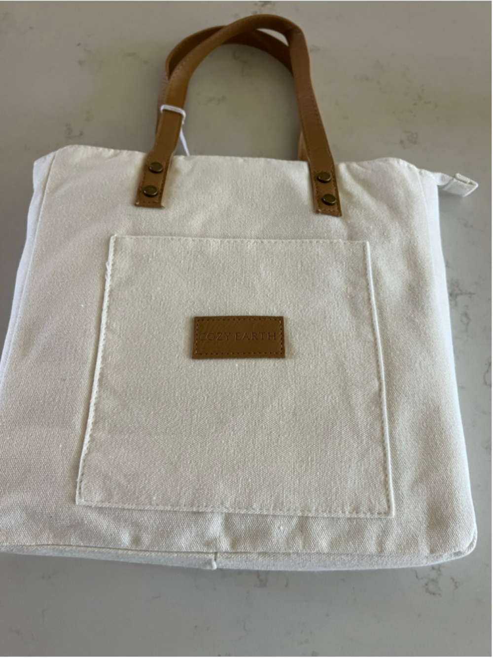 Cozy Earth Tote Bag One Size Beige Brown (Sheet Set/Duvet Cover Size)
